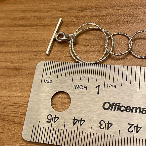 Gorgeous and long vintage 925 sterling silver interlocking circles necklace - Picture 11 of 13